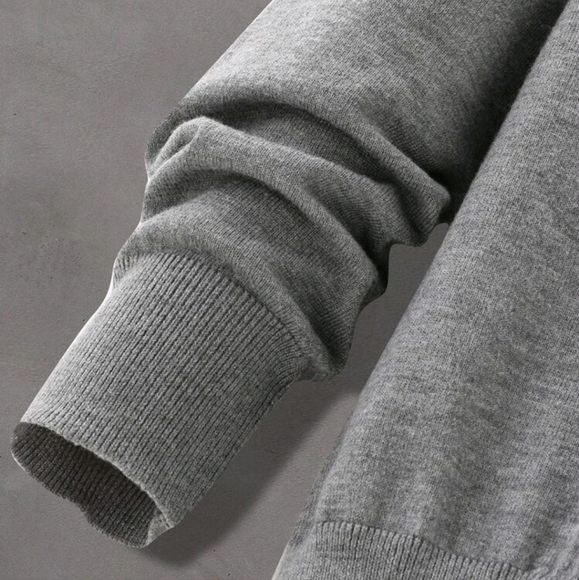 Mens button front collar sweater - Picture 3 of 4